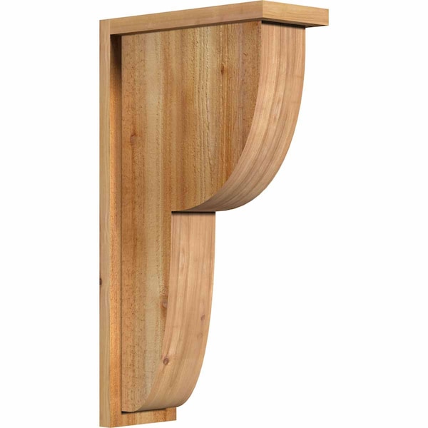 Ekena Millwork Crestline Rough Sawn Corbel w/Backplate, Western Red Cedar, 6"W x 14"D x 26"H COR06X14X26CRE01RWR - main